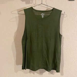 JCrew 100% linen tank top forest green